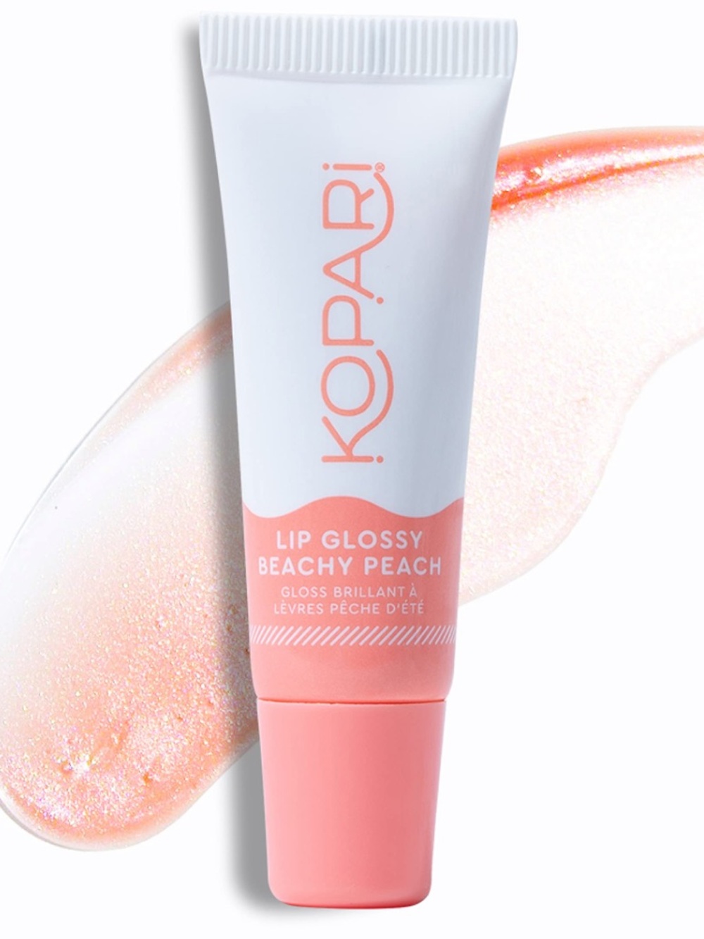 Kopari Beachy Peach Lip Glossy - Peach Pink Shine New FullSz